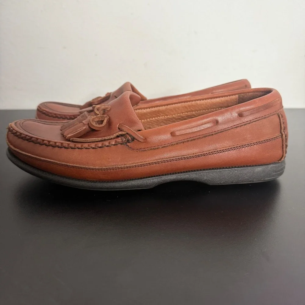 Florsheim Slip On Tassel Loafers Size‎ 8.5 D Brown Leather Dress Shoes Preppy